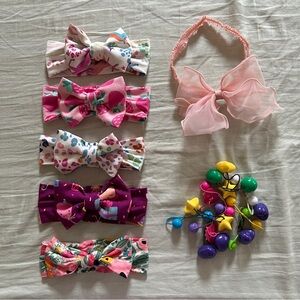 Little Sleepies Baby Headband Set Plus Cute Retro Bobble Hairties